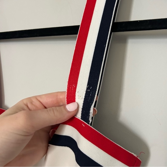 Reformation EcoMove Farrah White Red Blue Workout Dress - Picture 3 of 8